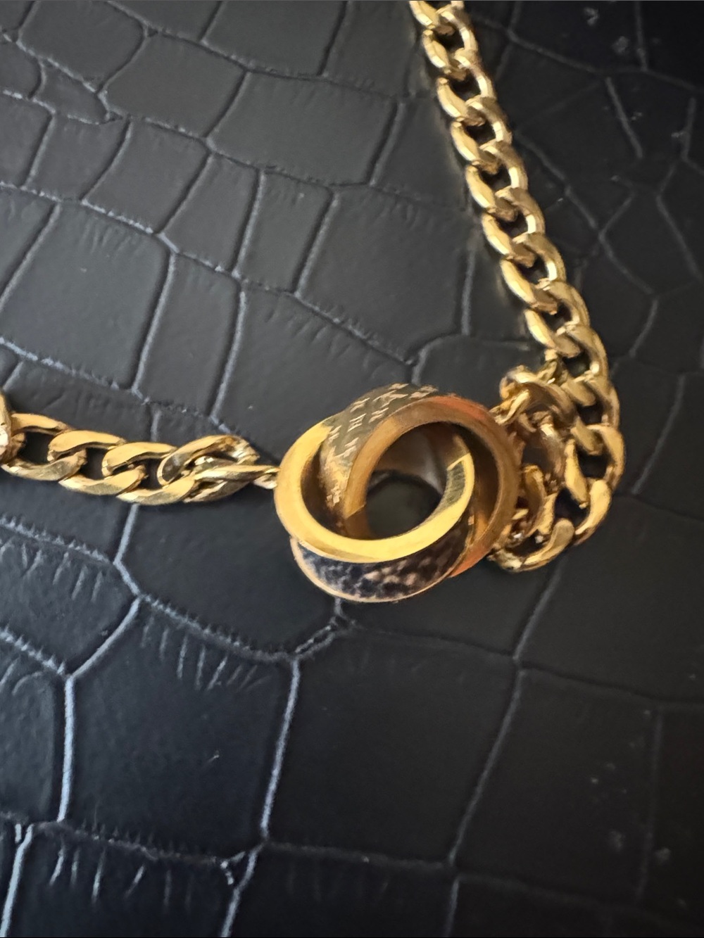 LV initials Gold-Tone Necklace